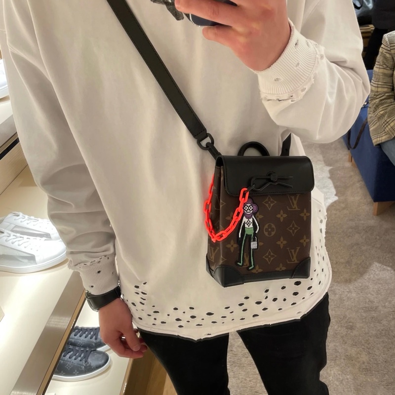 LV 限量款 稻草人 steamer nano 手提單肩 斜挎包 男女可背-10