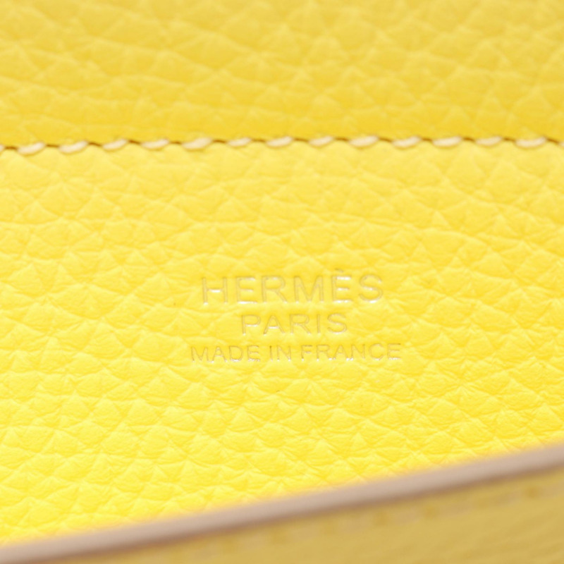 HERMES Cabasselier 31 單肩包 082201CA Clemence 皮革 Soufre 二手 W-3