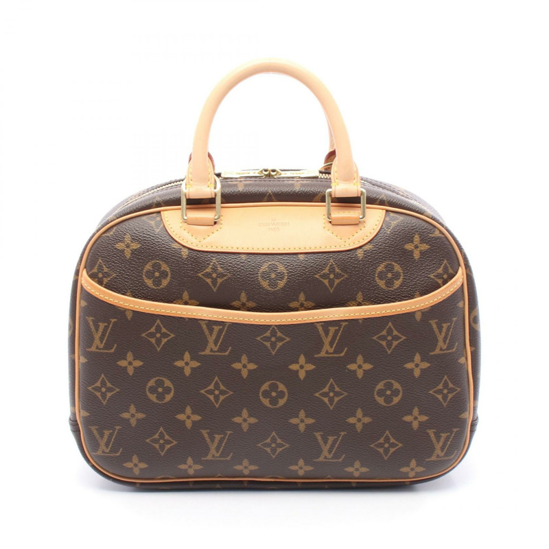 LOUIS VUITTON Trouville 手提包 M42228 Monogram 帆布 皮革 棕色 二手 女款-0