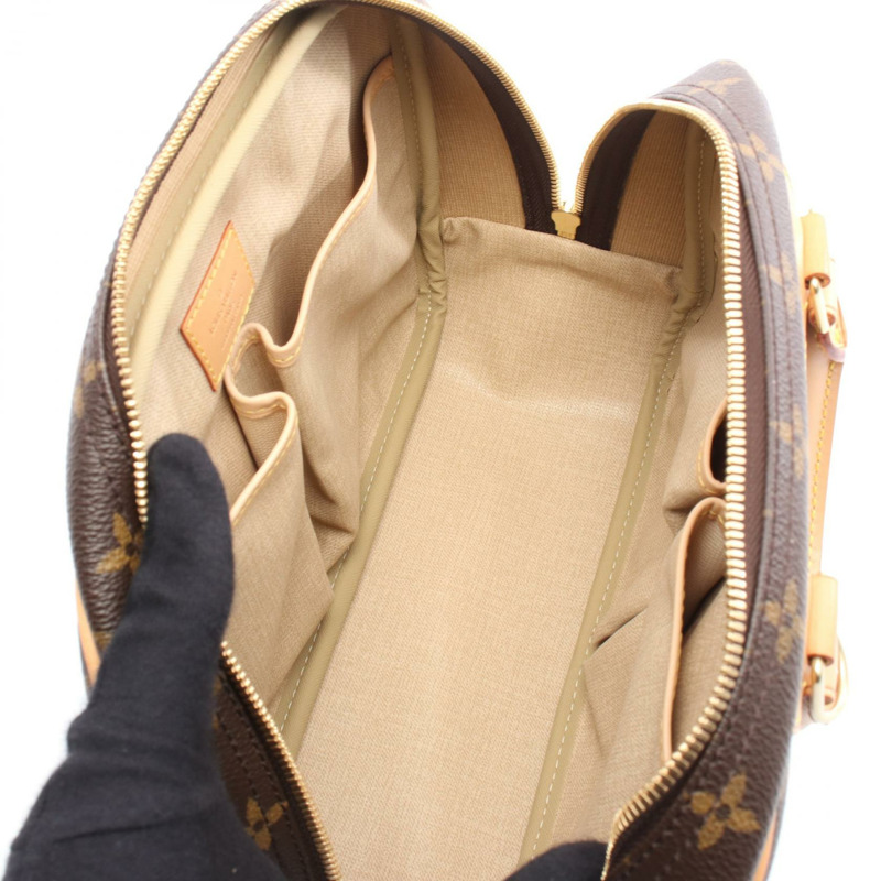 LOUIS VUITTON Trouville 手提包 M42228 Monogram 帆布 皮革 棕色 二手 女款-2