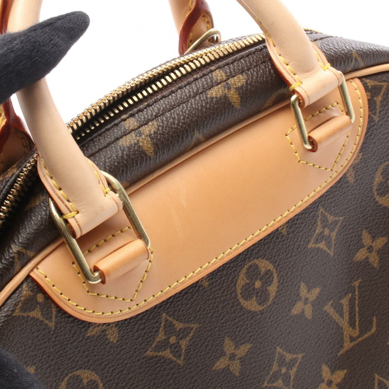 LOUIS VUITTON Trouville 手提包 M42228 Monogram 帆布 皮革 棕色 二手 女款-5