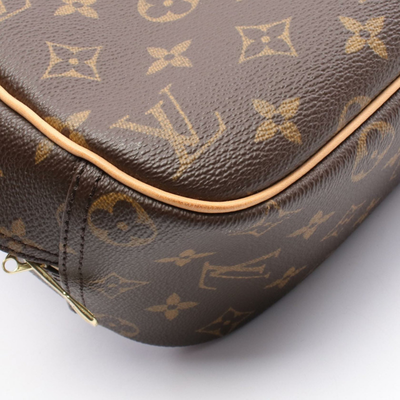 LOUIS VUITTON Trouville 手提包 M42228 Monogram 帆布 皮革 棕色 二手 女款-6