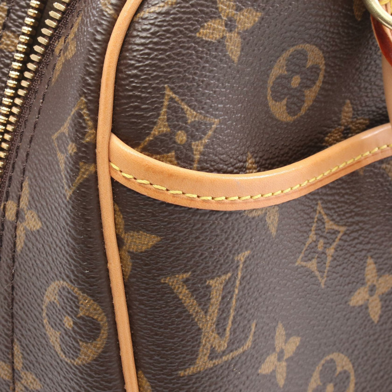 LOUIS VUITTON Trouville 手提包 M42228 Monogram 帆布 皮革 棕色 二手 女款-7