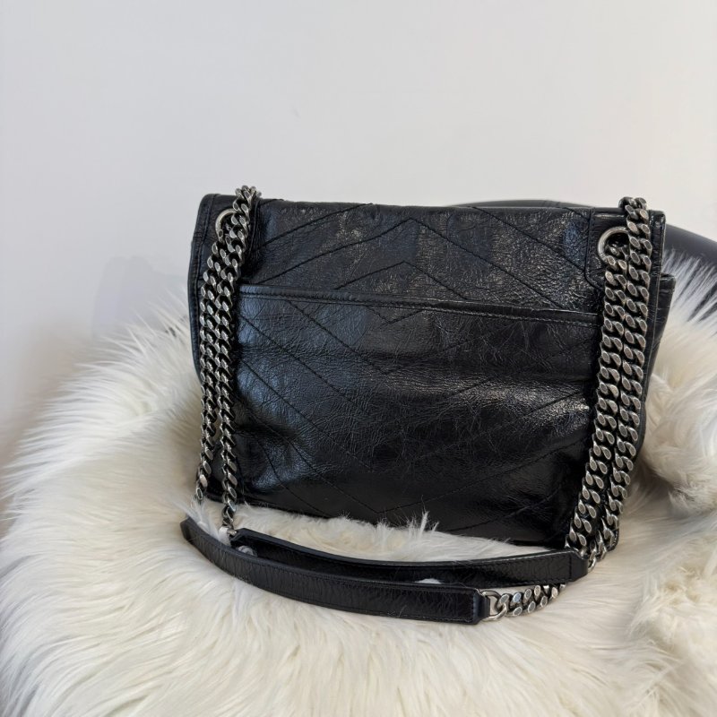 YSL niki 中號 黑銀 肩背包 斜背包-1