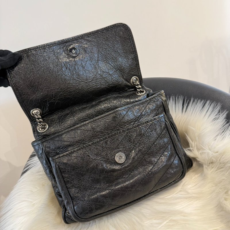 YSL niki 中號 黑銀 肩背包 斜背包-2