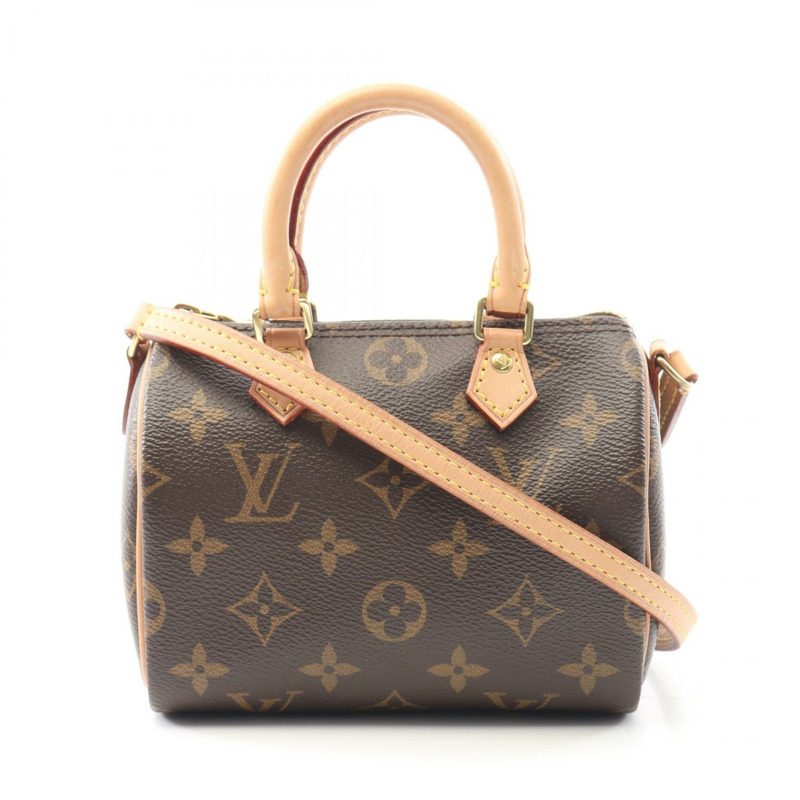 LOUIS VUITTON Nano Speedy 斜背包 M61252 字母帆布 二手 LV-0