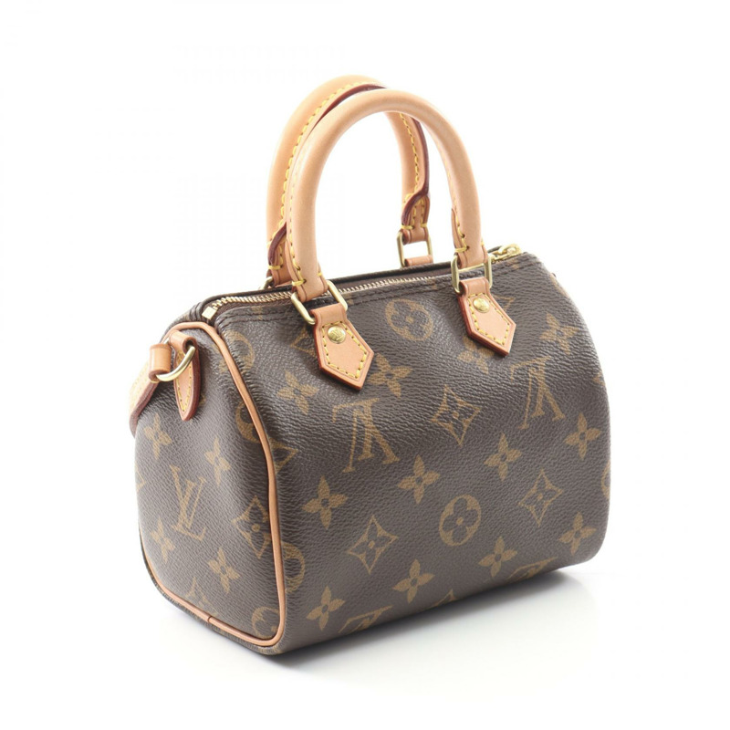 LOUIS VUITTON Nano Speedy 斜背包 M61252 字母帆布 二手 LV-1