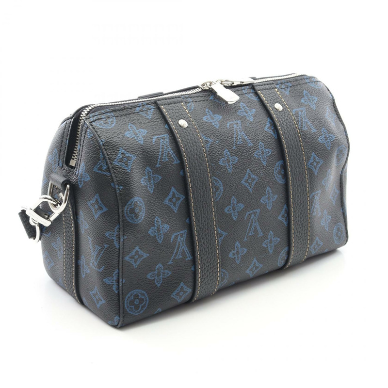 LOUIS VUITTON City Keepall 單肩包 M46339 字母組合帆布黑色二手-1