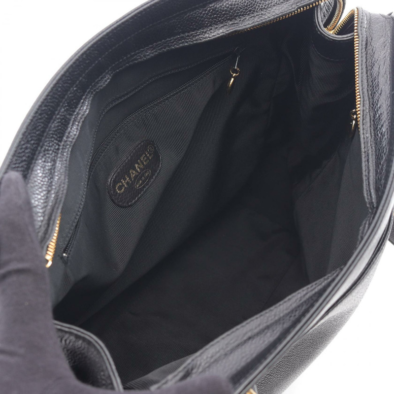 香奈兒三重 COCO 單肩托特包 小牛皮 黑色 二手 女款 GHW CC-2