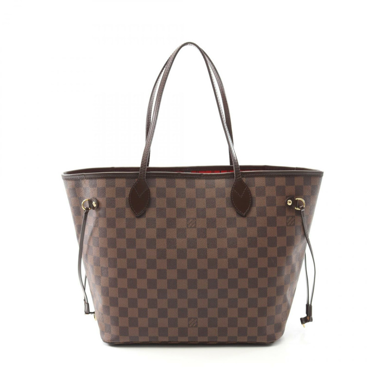 LOUIS VUITTON Neverfull 中型單肩包 N51105 Damier 帆布皮革 Ebene-0