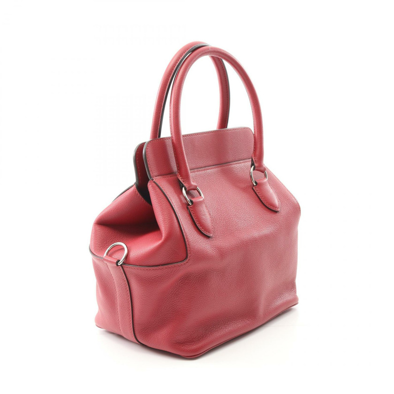 HERMES Toolbox 20 單肩包 手提包 Evercolor 皮革 紅色 二手 女款 SHW A-1