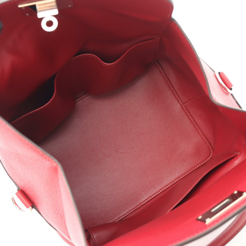 HERMES Toolbox 20 單肩包 手提包 Evercolor 皮革 紅色 二手 女款 SHW A-2