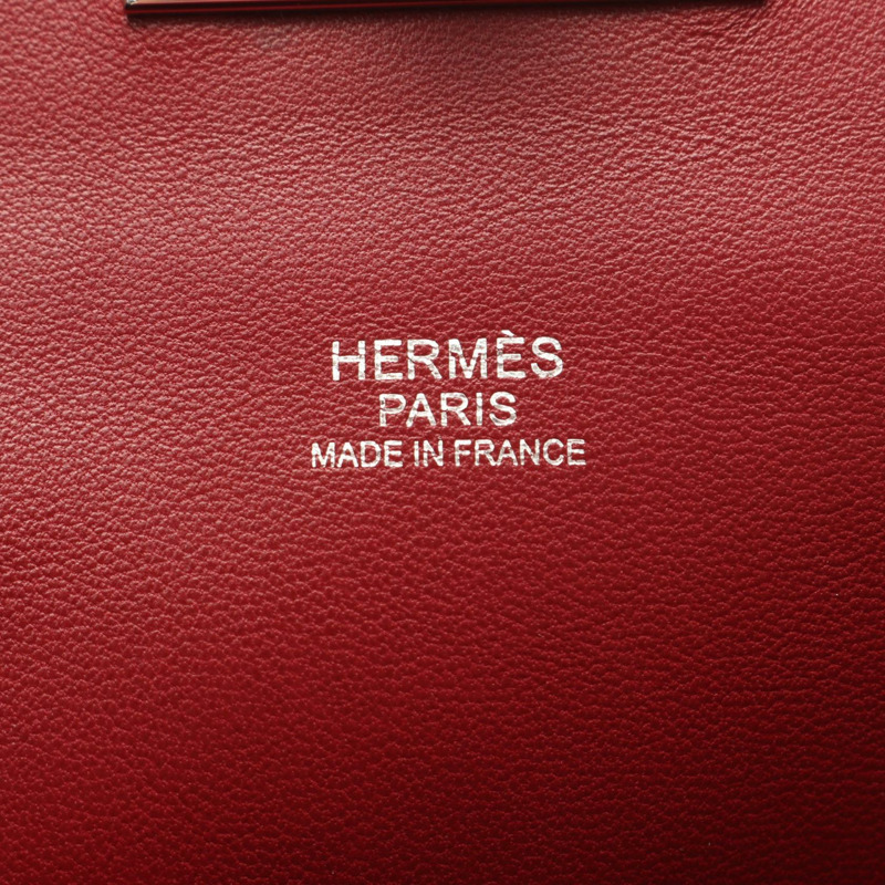 HERMES Toolbox 20 單肩包 手提包 Evercolor 皮革 紅色 二手 女款 SHW A-3