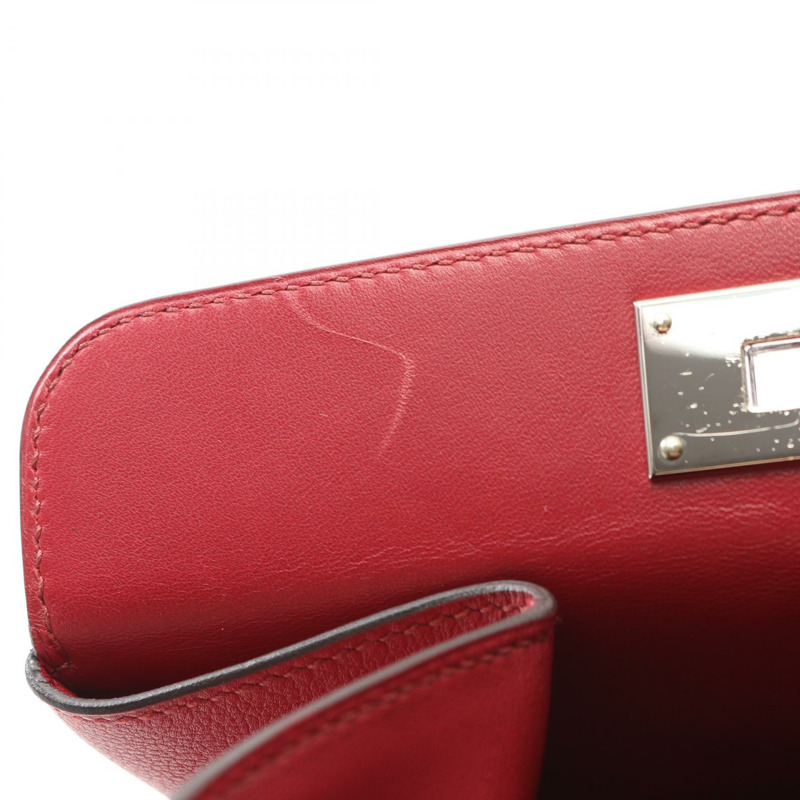 HERMES Toolbox 20 單肩包 手提包 Evercolor 皮革 紅色 二手 女款 SHW A-6