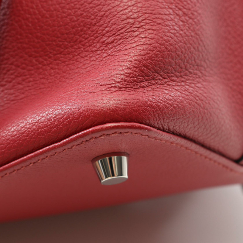 HERMES Toolbox 20 單肩包 手提包 Evercolor 皮革 紅色 二手 女款 SHW A-8