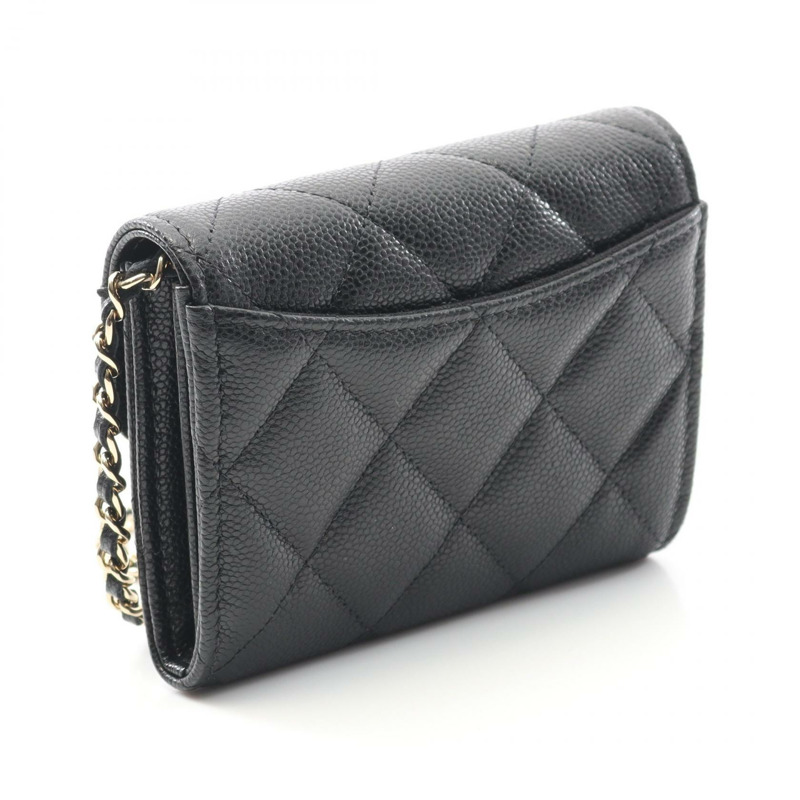 CHANEL Matelasse 斜背包鏈條單肩包 AP0238 小牛皮 黑色 GHW 二手-1