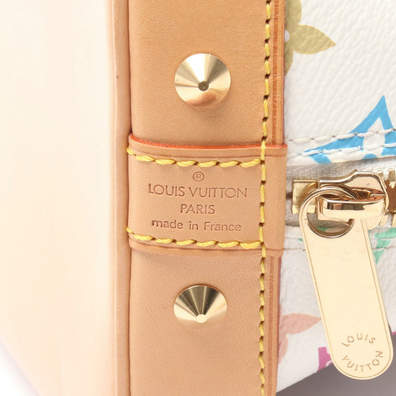 LOUIS VUITTON Alma 手提包 M92647 Monogram 多色帆布皮革白色二手-3