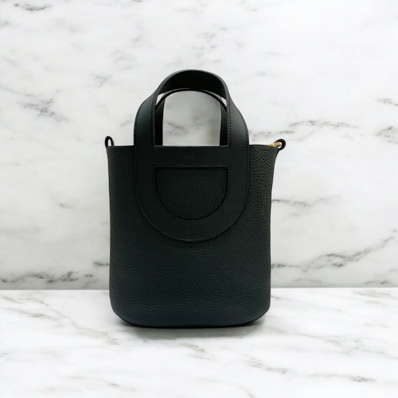 莉亞精品♡ Hermes豬鼻子菜籃 黑 B刻 99新-0