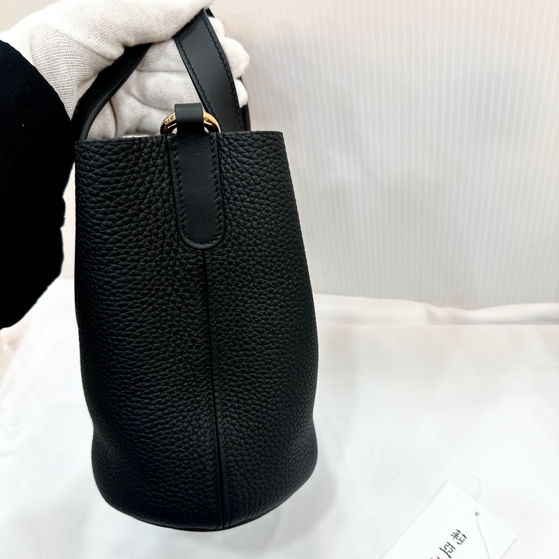 莉亞精品♡ Hermes豬鼻子菜籃 黑 B刻 99新-4
