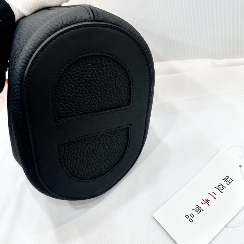 莉亞精品♡ Hermes豬鼻子菜籃 黑 B刻 99新-6