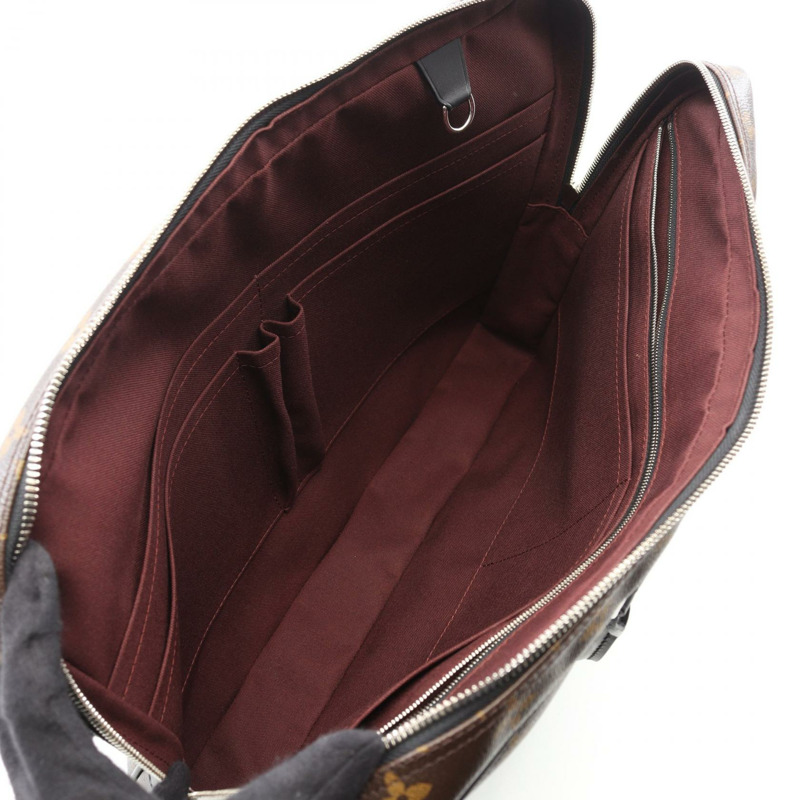 LOUIS VUITTON Porte-Documants Voyage 商務包 M40225 Monogram macassar 二手-2