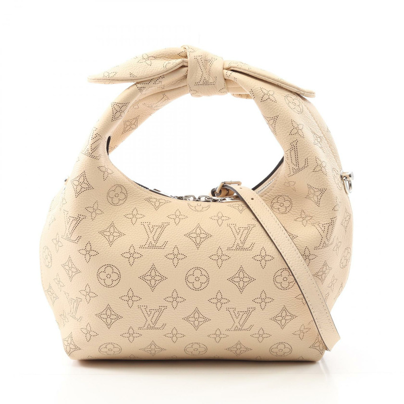 LOUIS VUITTON Why Not PM 單肩包 手提包 M20700 Mahina 皮革 米色 二手 女士-0