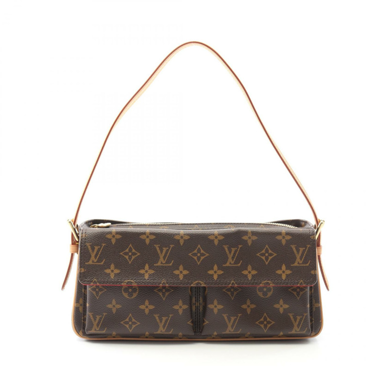 LOUIS VUITTON Vivacite MM 單肩包 M51164 Monogram 帆布皮革二手女士-0