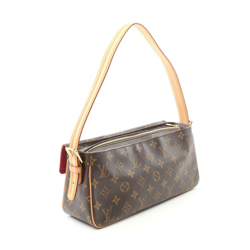 LOUIS VUITTON Vivacite MM 單肩包 M51164 Monogram 帆布皮革二手女士-1