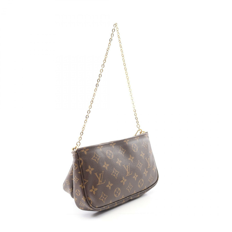 路易威登 多功能 Pochette Accessoires 單肩包 M44813 Monogram 卡其色 二手-1