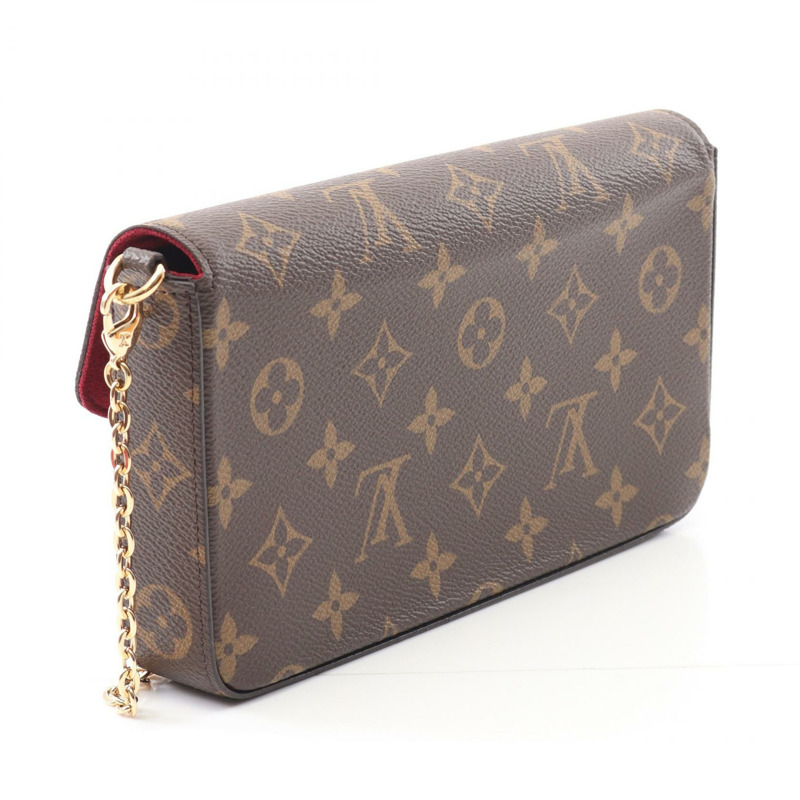 LOUIS VUITTON Pochette Felicie 鏈條單肩包 M81896 字母紫紅色 二手-1