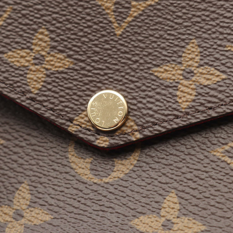 LOUIS VUITTON Pochette Felicie 鏈條單肩包 M81896 字母紫紅色 二手-5