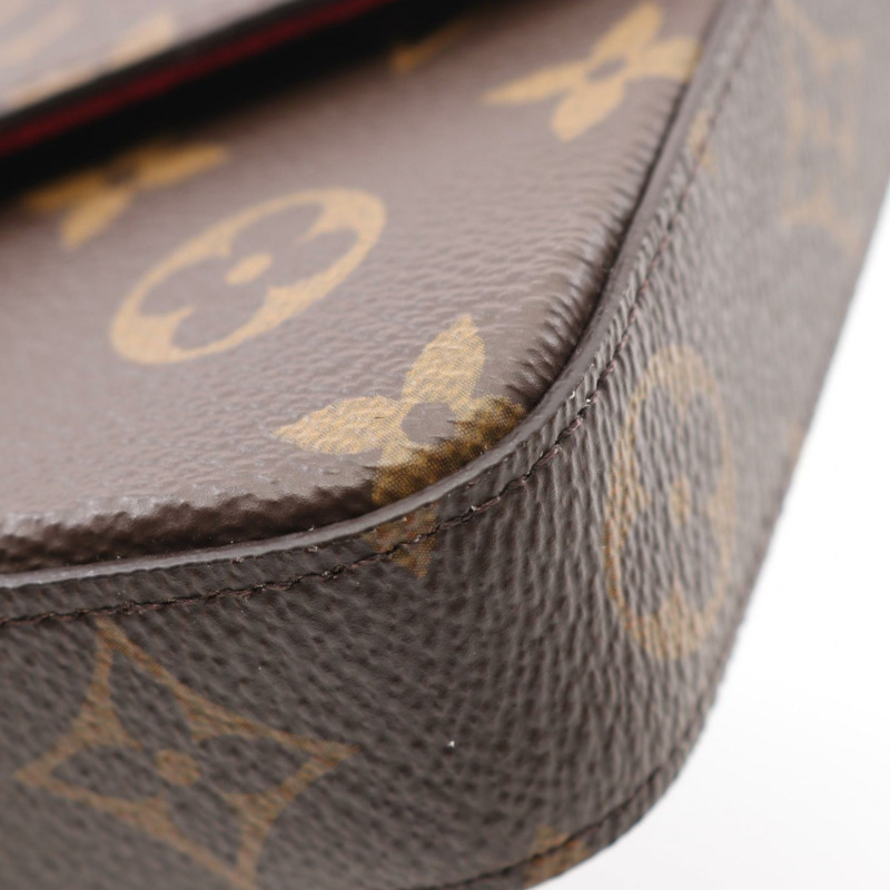 LOUIS VUITTON Pochette Felicie 鏈條單肩包 M81896 字母紫紅色 二手-6