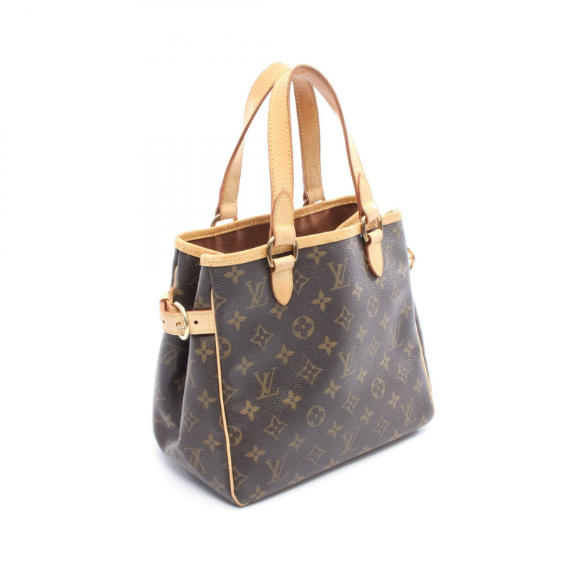 LOUIS VUITTON Batignolles 手提包 M51156 Monogram 帆布皮革棕色二手 LV-1