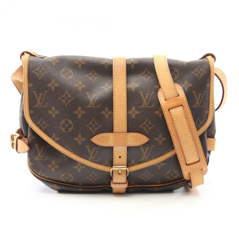 LOUIS VUITTON Saumur 30 斜背包 M42256 字母帆布 二手 LV-0