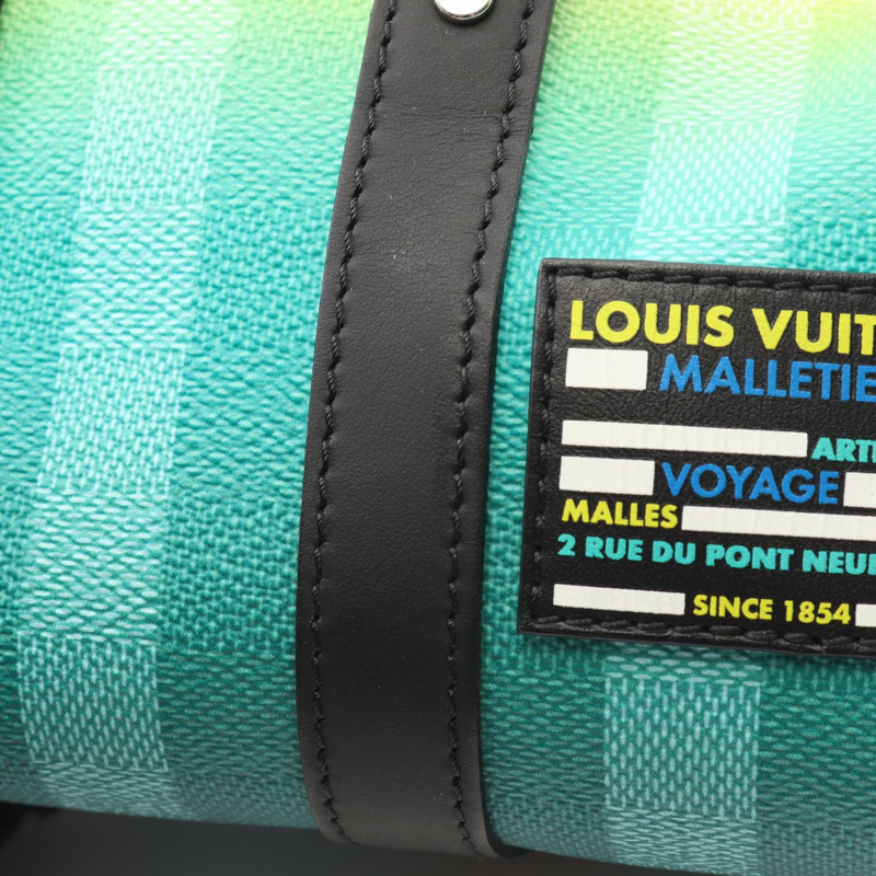 LOUIS VUITTON Keepall XS 肩背包 M59949 Damier 條紋帆布 綠色 二手-4