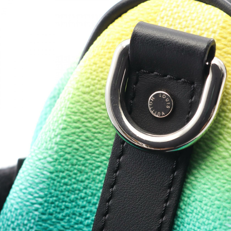 LOUIS VUITTON Keepall XS 肩背包 M59949 Damier 條紋帆布 綠色 二手-6