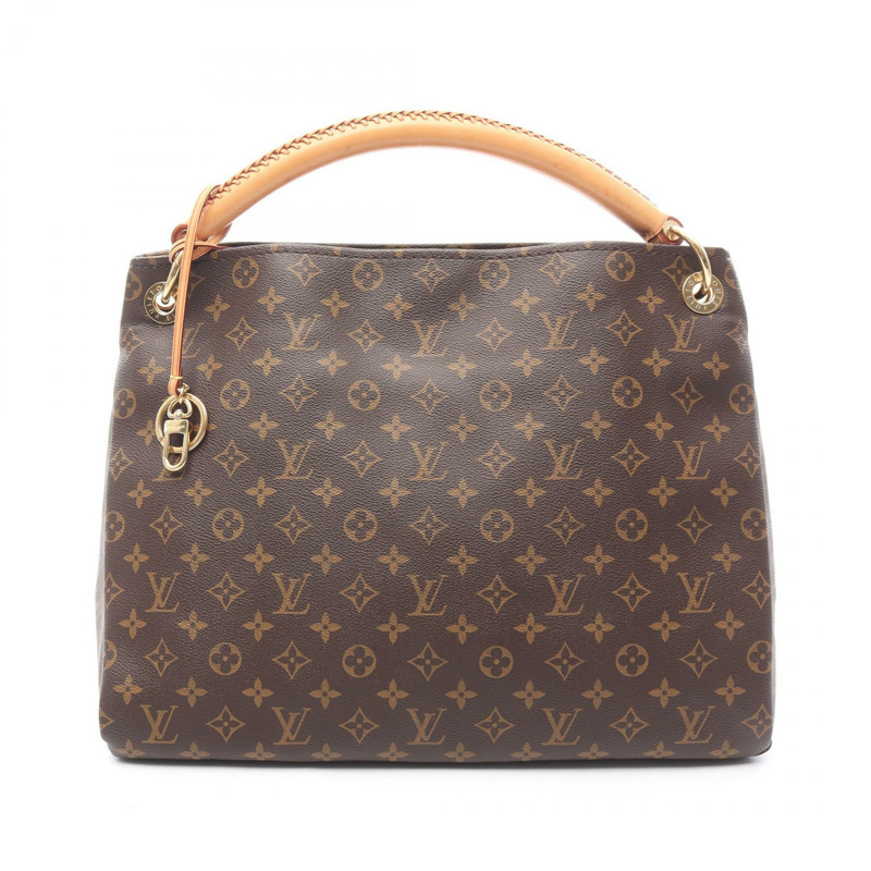 LOUIS VUITTON Artsy MM 單肩包 M40249 字母帆布皮革棕色二手 LV-0