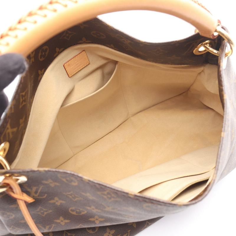 LOUIS VUITTON Artsy MM 單肩包 M40249 字母帆布皮革棕色二手 LV-2