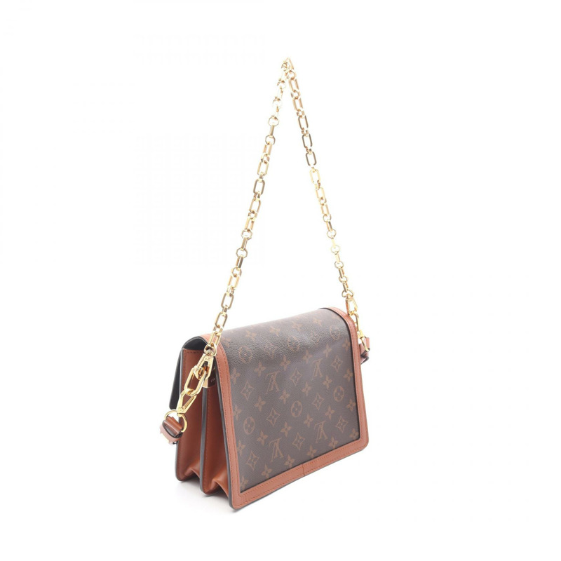 LOUIS VUITTON Dauphine MM 鏈條單肩包 M45958 Monogram Reverse 帆布 二手-1