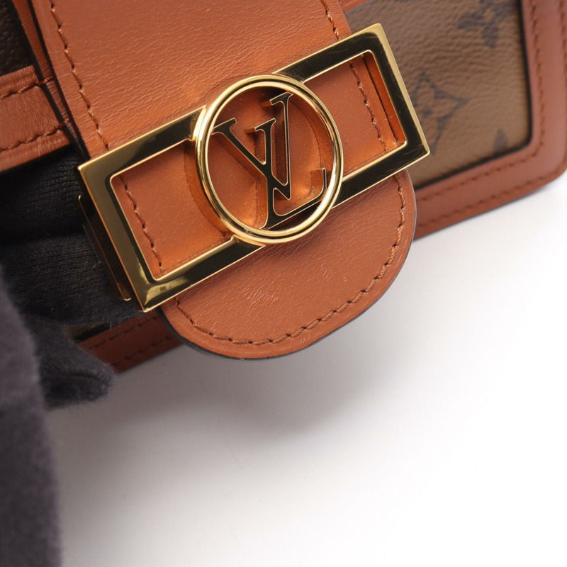 LOUIS VUITTON Dauphine MM 鏈條單肩包 M45958 Monogram Reverse 帆布 二手-7