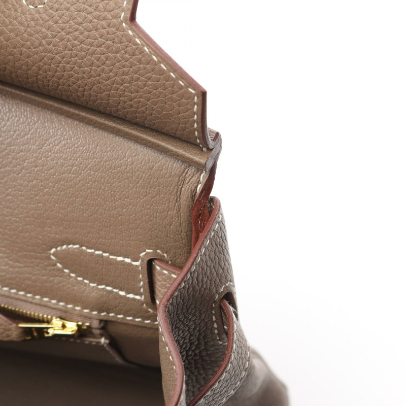 愛馬仕 Birkin 30 手提包 Togo 皮革 棕色/灰褐色 二手 女士 GHW A-6