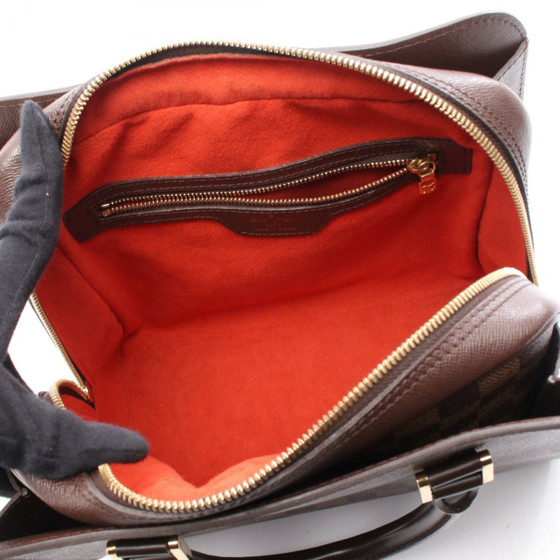 路易威登 Triana 手提包 N51155 Damier 帆布皮革 棕色 Ebene 二手女式-2