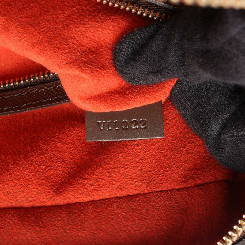 路易威登 Triana 手提包 N51155 Damier 帆布皮革 棕色 Ebene 二手女式-4