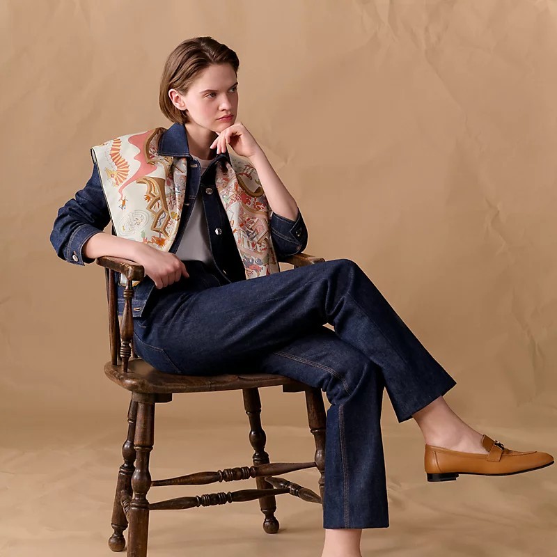 Hermes 愛馬仕 Academia Hippica 90 手工捲邊斜紋真絲方巾-3