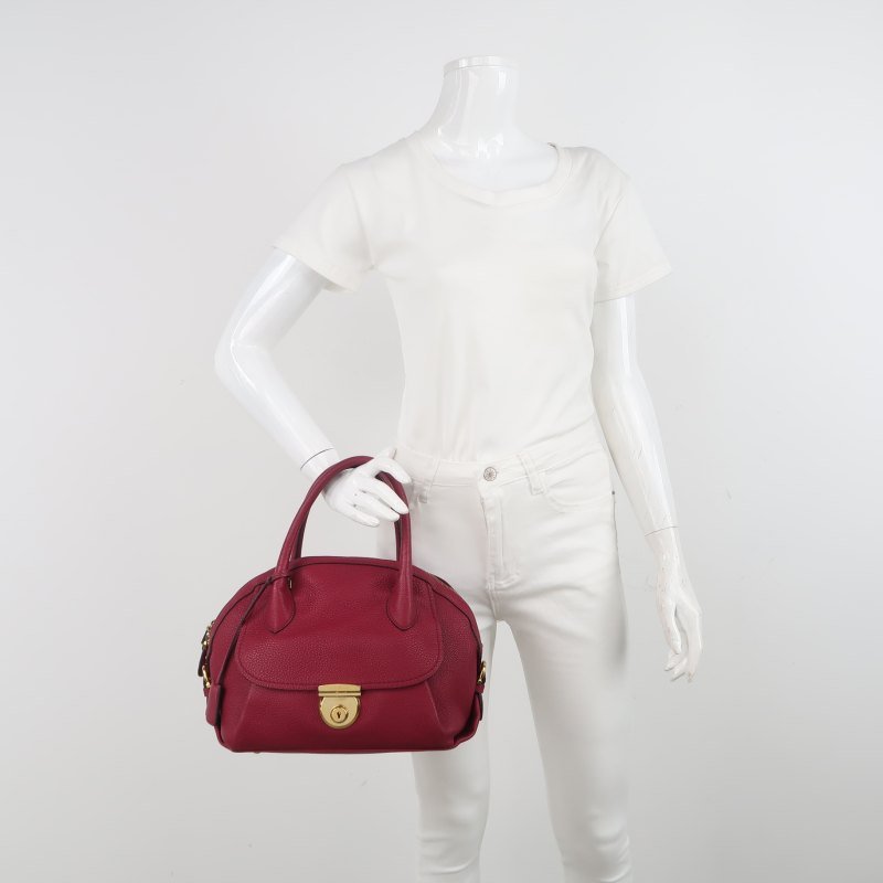 Salvatore Ferragamo 牛皮 純色 字母 Logo 金屬 裝飾 拉鍊 手提包-1