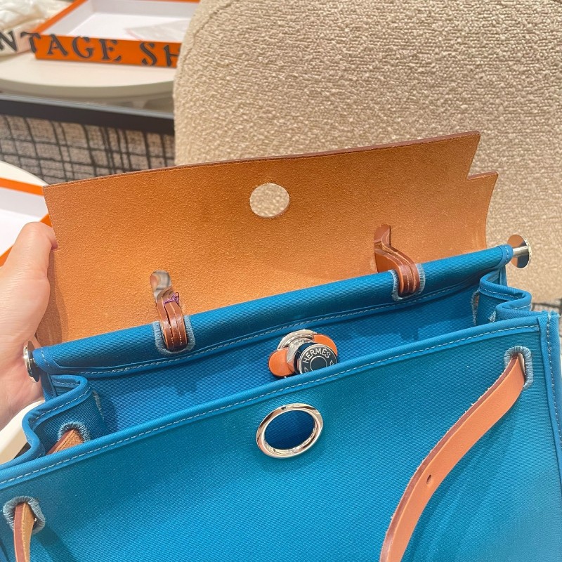 Hermes herbag31 伊茲密爾藍色 Y刻 肩背包 手提包-9