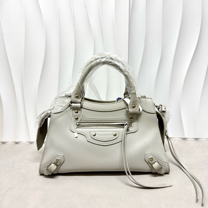 Balenciaga / 巴黎世家 neo 大象灰牛皮 機車包 斜挎包-0