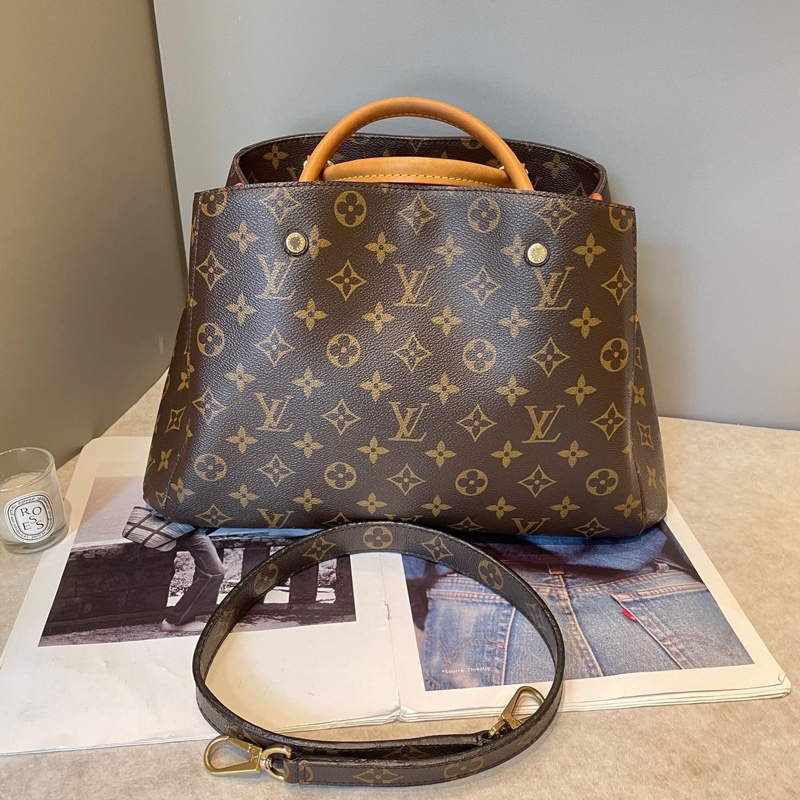 🈶️原廠背帶可斜背❤️ lv #老花 #蒙田 #中號 #montaigne-5