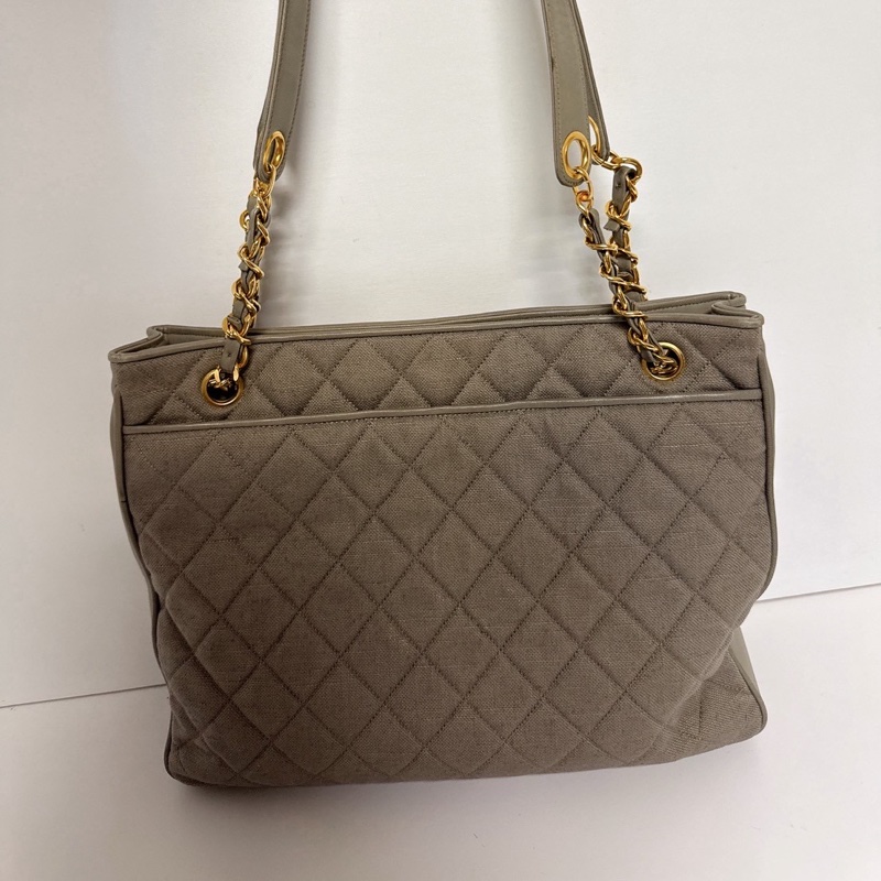 CHANEL A02900 VINTAGE 灰色金球購物包托特包-3