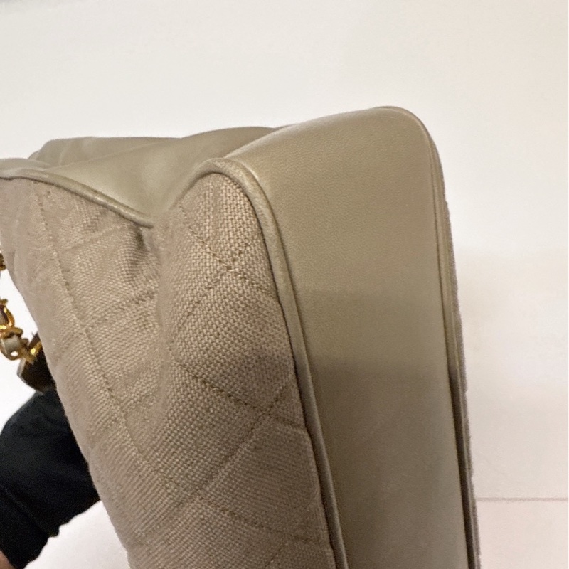 CHANEL A02900 VINTAGE 灰色金球購物包托特包-4